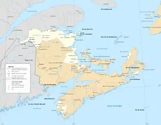 carte de l'Acadie