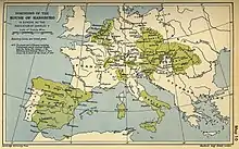 La carte représente les possessions de la dynastie Habsbourg dans l'Europe du XVIe siècle.