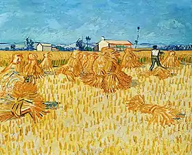 Moissons en Provence, juin 1888, environs d'Arles, huile sur toile, 50 × 60 cm, Jérusalem, Musée d'Israël (F558/JH1481).