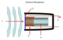 Schéma d'un micro dynamique.