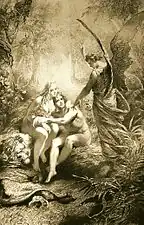 Illustration d'Adam et Ève pour La Tragédie de l'homme d'Imre Madách (1887).